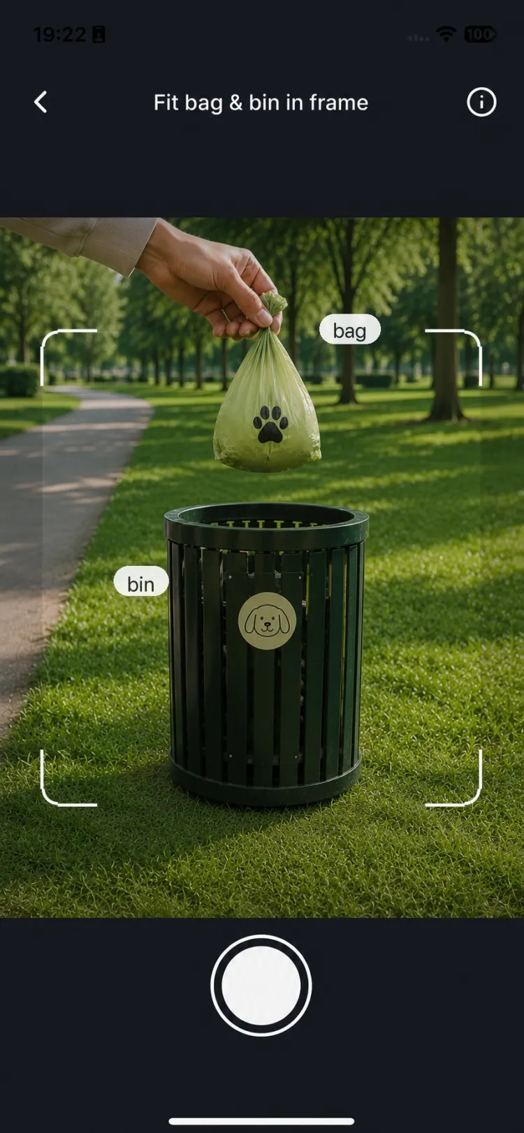 Scoopo AI review preview with bag and bin tags